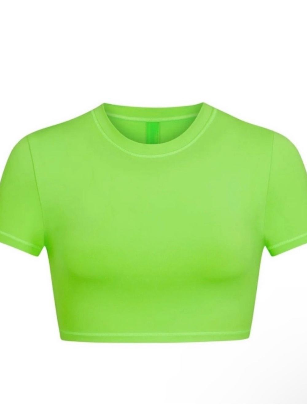 SKIMS Neon Lime Crop Tee - Short Sleeve Women's Top